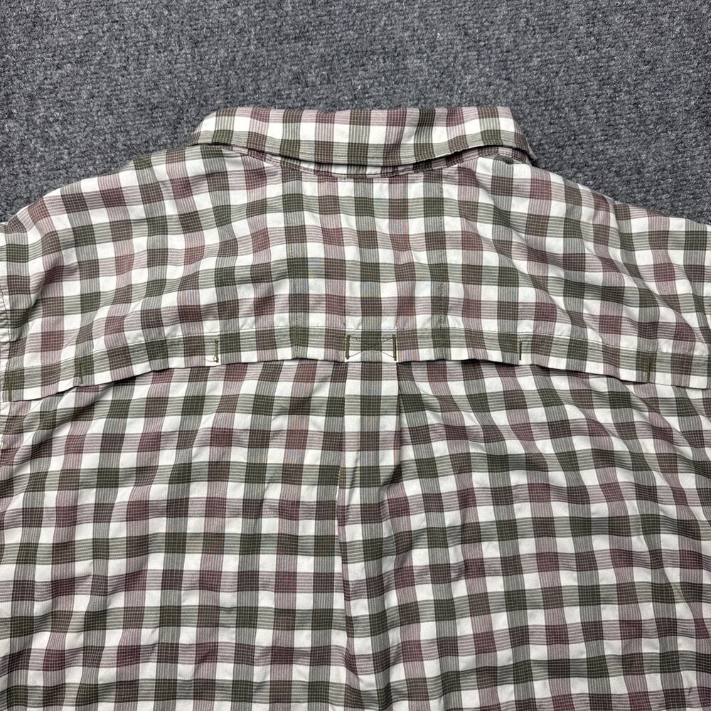 REI  Co Op Men’s XL Short Sleeve Shirt Fishing Outdoors Burgundy Gray Vented - Picture 4 of 7